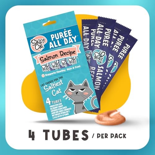 Salty Cat Puree Everyday Treat - Salmon - 4 pack
