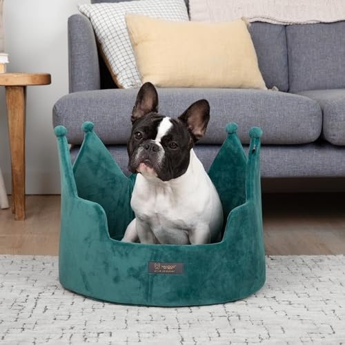 Nandog Crown Bed Micro-Plush - Teal Green