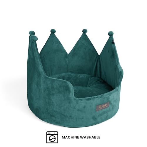 Nandog Crown Bed Micro-Plush - Teal Green