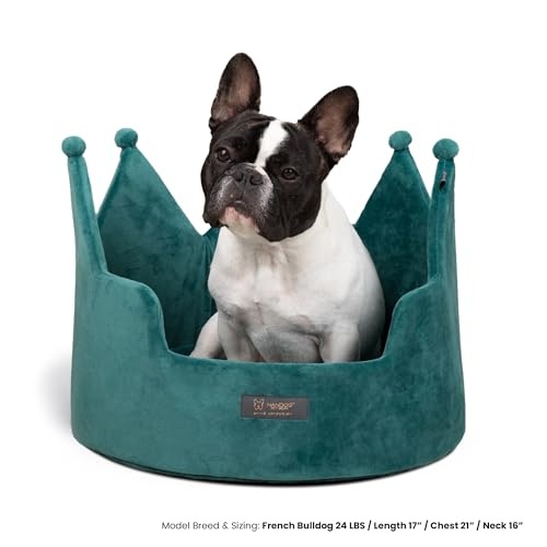 Nandog Crown Bed Micro-Plush - Teal Green