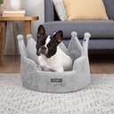 Nandog Crown Bed Micro-Plush - Light Gray