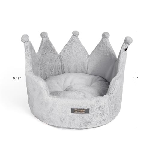 Nandog Crown Bed Micro-Plush - Light Gray