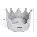 Nandog Crown Bed Micro-Plush - Light Gray