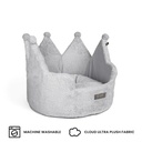 Nandog Crown Bed Micro-Plush - Light Gray