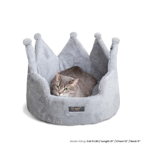 Nandog Crown Bed Micro-Plush - Light Gray