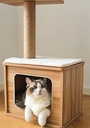 Catry, Cedar Wooden Cat Tree Condo with Natural Jute Rope Scratching Post