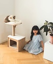 Catry, Cedar Wooden Cat Tree Condo with Natural Jute Rope Scratching Post