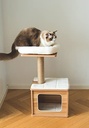 Catry, Cedar Wooden Cat Tree Condo with Natural Jute Rope Scratching Post