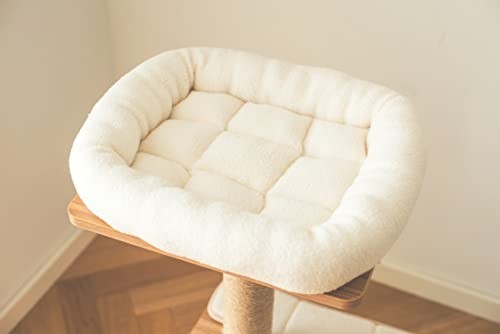 Catry, Cedar Wooden Cat Tree Condo with Natural Jute Rope Scratching Post