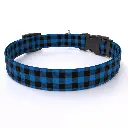 Buffalo Plaid Blue Dog Collar.webp