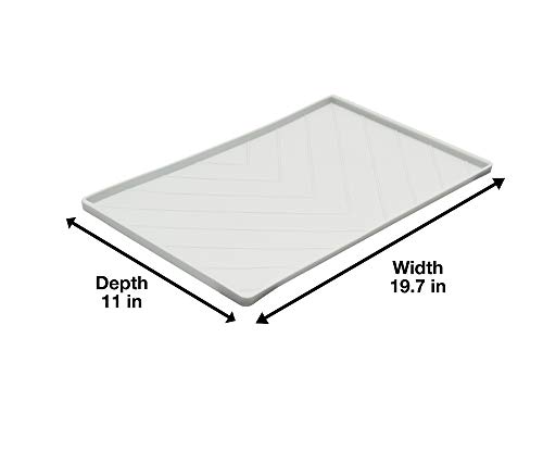 Messy Mutts Silicone Food Mat Raised Edge Light Grey Medium 20" x 12"