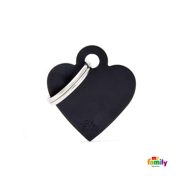 Basic Aluminium - Small Black Heart