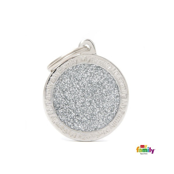 Shine - Big Glitter Circle Grey