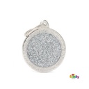 Shine - Big Glitter Circle Grey