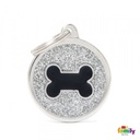 Shine - Grey Glitter Circle With Bone