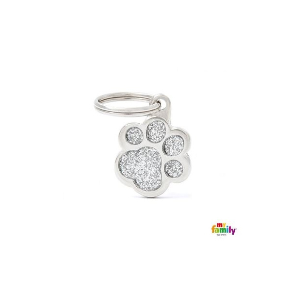 [Tg-1150] Shine - Small Grey Glitter Paw