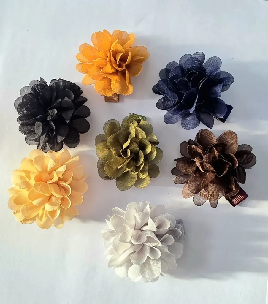 [A-1049] Flower Hair Bows with Alligator Clip