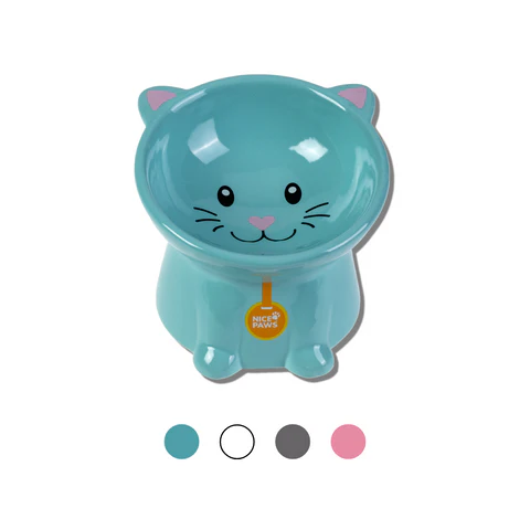 Nice Paws Ceramic Titled Cat Bowls