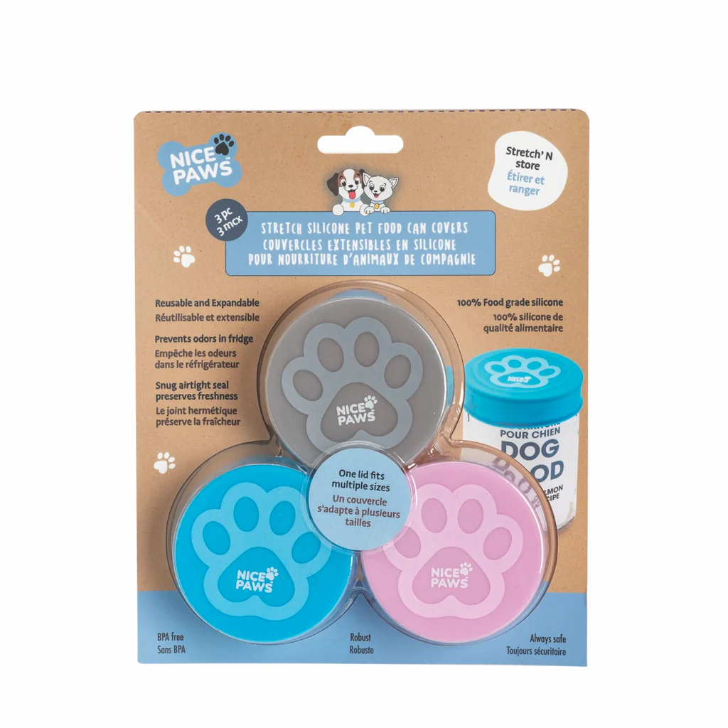 Nice Paws Silicone Pet Food Can Covers - Paw