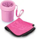 Nice Paws Paw Cleaner with Microfiber Towel Small - Pink