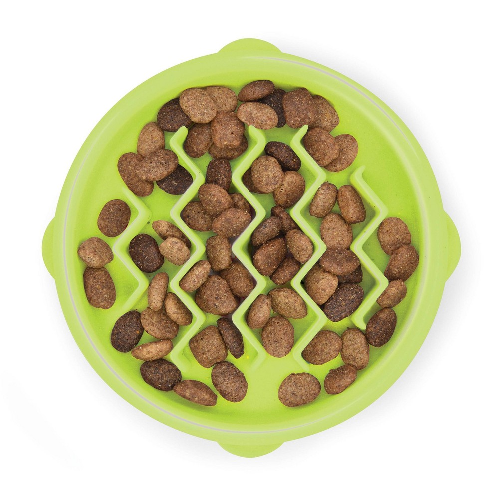 Catstages Kitty Slow Feeder Cat Bowl  Green
