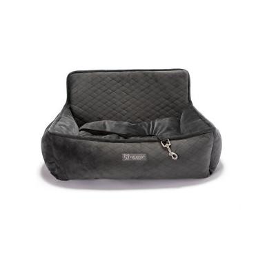 Nandog Pet Gear Quilted Dog Car Seat Bed - Dark Gray 22" L x 18" W