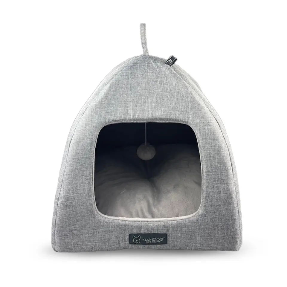 Nandog Pet Gear Cassel Cat Hut Gray