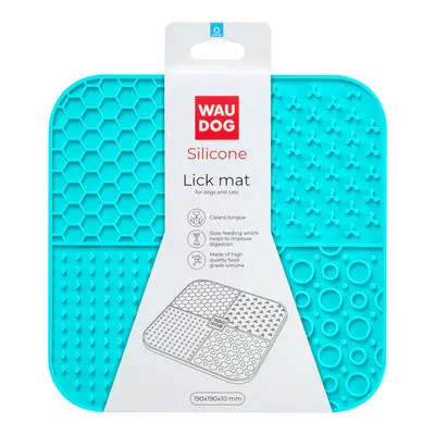 WauDog Silicone Lick Mat for Dogs and Cats Blue 190x190x10mm