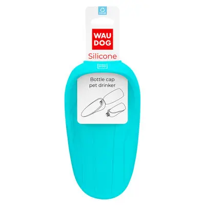 WauDog Bottle Cap Pet Drinker Blue 165x90mm