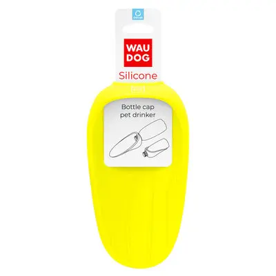 WauDog Bottle Cap Pet Drinker Yellow 165x90mm