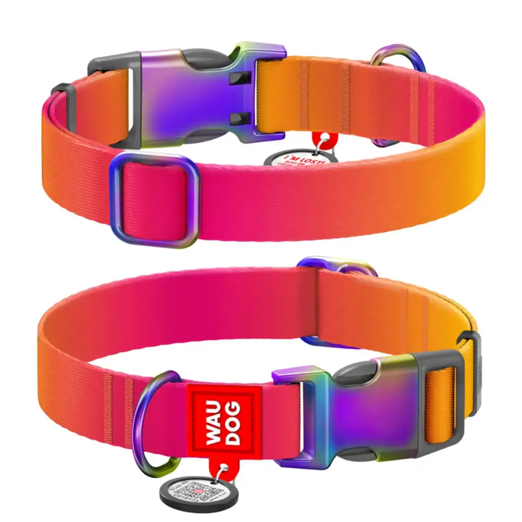 WauDog Recycled Collar Orange Gradient Medium