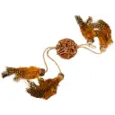 WauCat Fun Natural Cat Toy Wicker Ball with Bells and Feathers 40cm