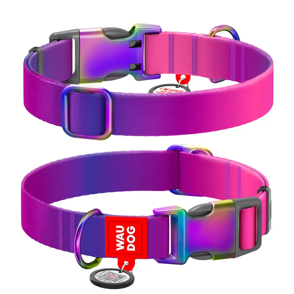 WauDog Recycled Collar Purple Gradient Large