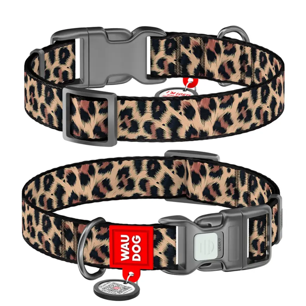 WauDog Nylon 'Leopard' Collar Medium