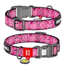 WauDog Nylon 'Pink Smiley' Collar Medium