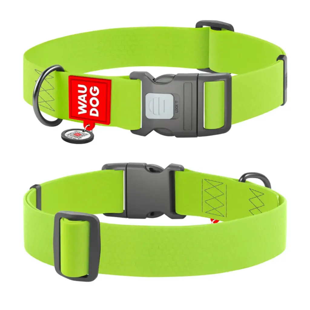 WauDog Waterproof Dog Collar XXLarge Light Green 46-70cm