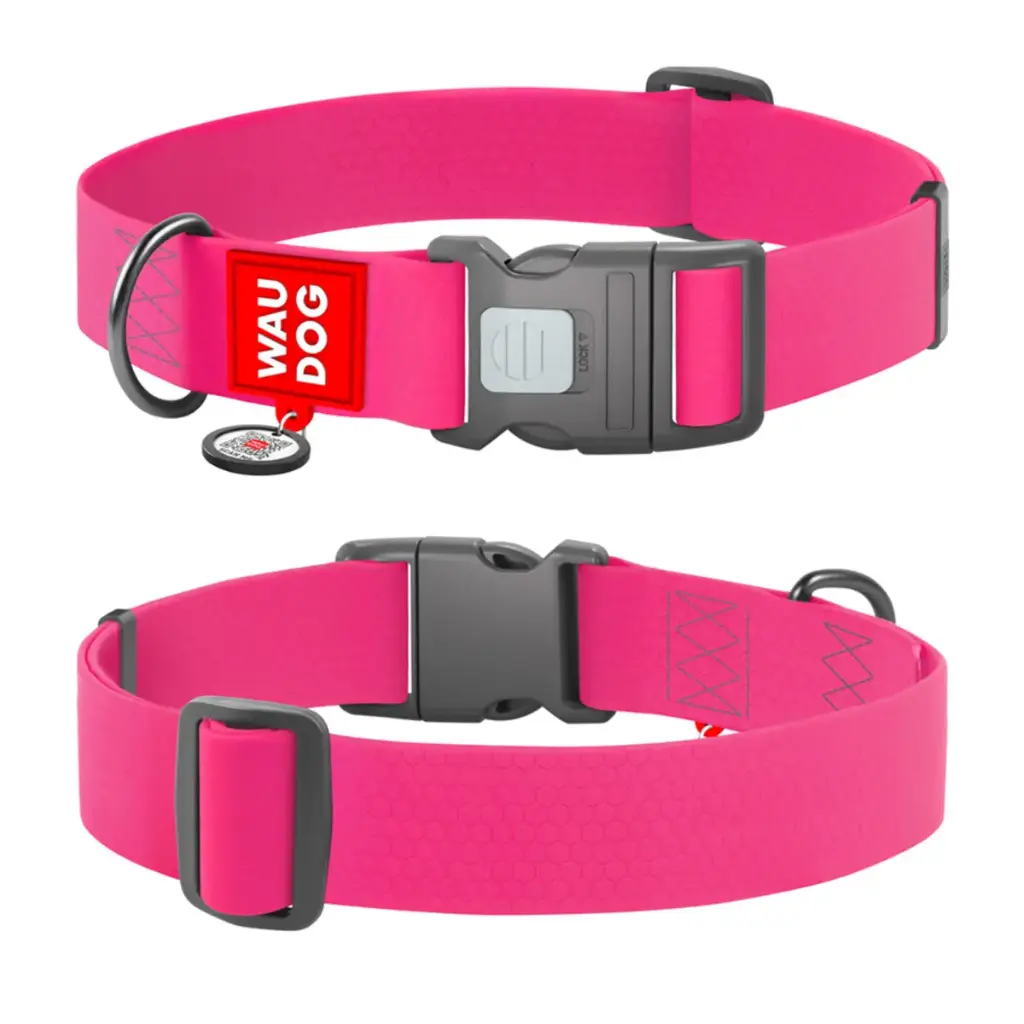 WauDog Waterproof Dog Collar XXLarge Pink 46-70cm