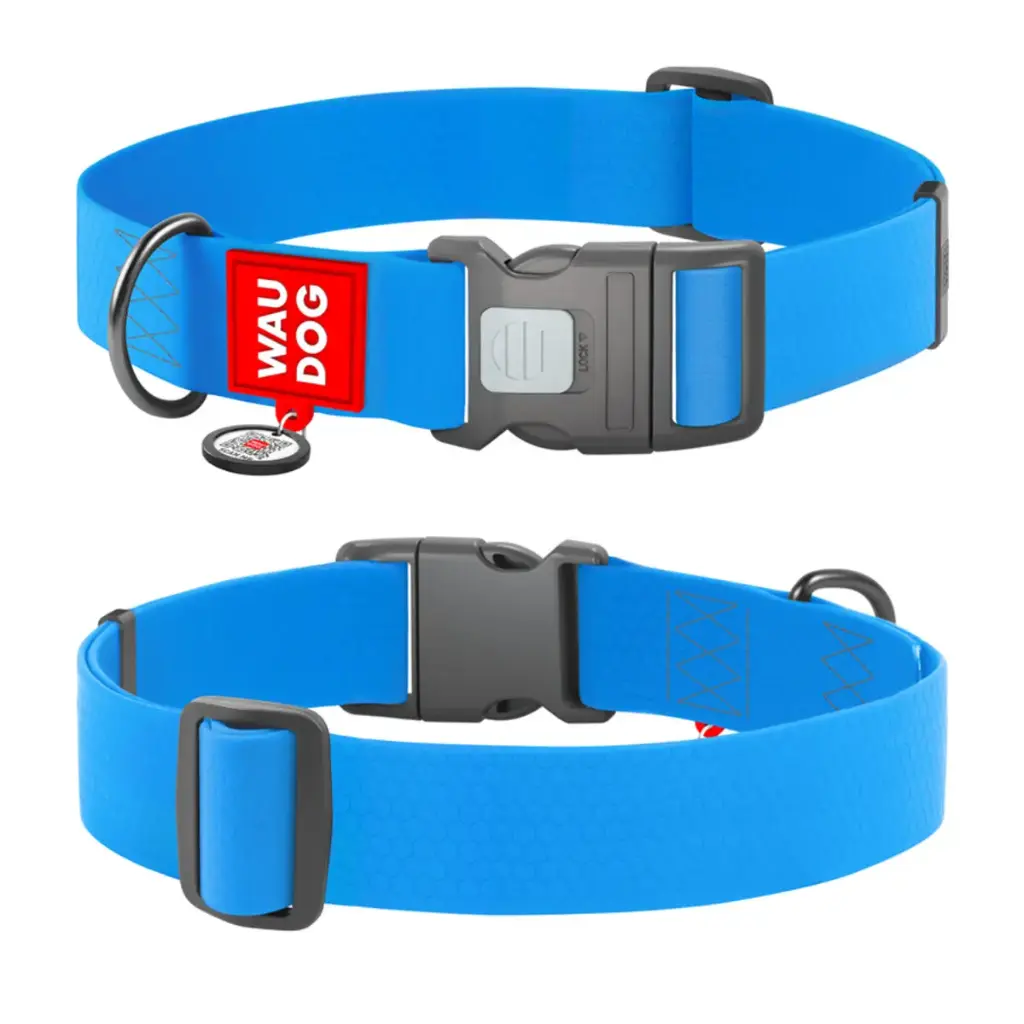 WauDog Waterproof Dog Collar XXLarge Blue 46-70cm