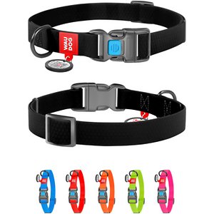 WauDog Waterproof Dog Collar Medium Black 28-40cm