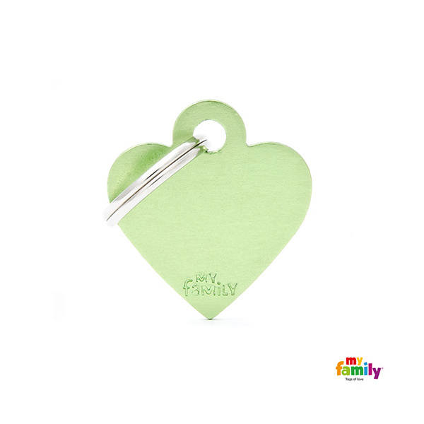 Basic Aluminium - Small Green Heart