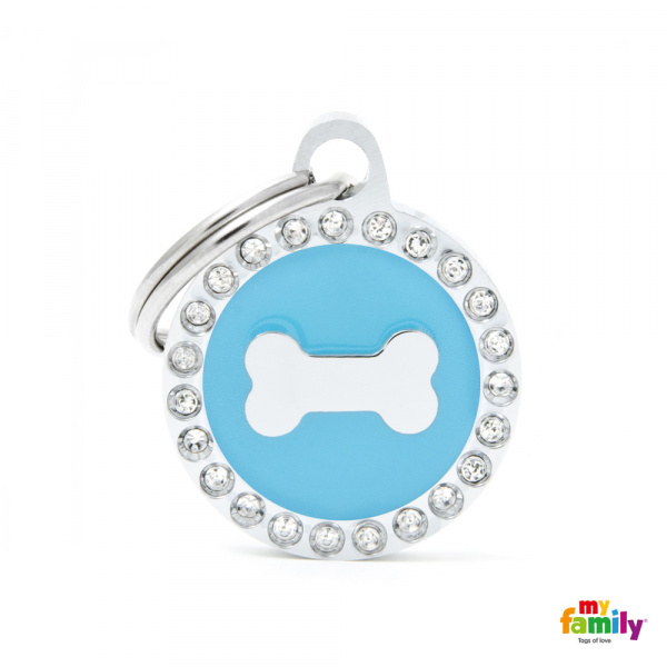 Glam - Blue Circle with Bone