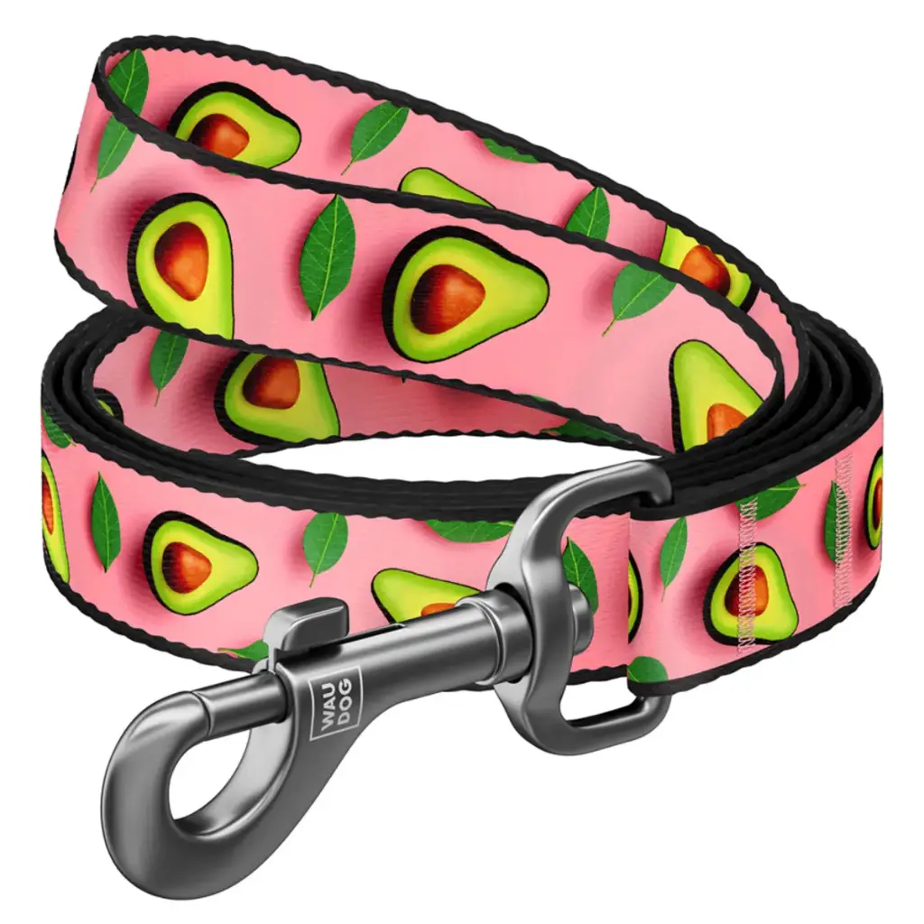 WauDog Nylon 'Avocado on Pink' Leash Small 122cm
