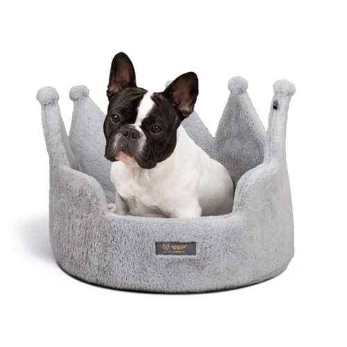 Nandog Crown Bed Micro-Plush - Light Gray