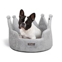 Nandog Crown Bed Micro-Plush - Light Gray