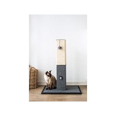 Catry, Natural Minimalist Cat Tree Cat Scratching Post with Natural Sisal Rope and Toys