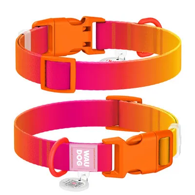 WauDog Recycled Collar Light Orange Gradient Medium