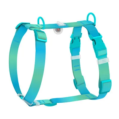WauDog Recycled Nylon H-Harness Light Blue Gradient Small