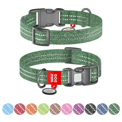 WauDog Recycled Cotton Collar Green Large