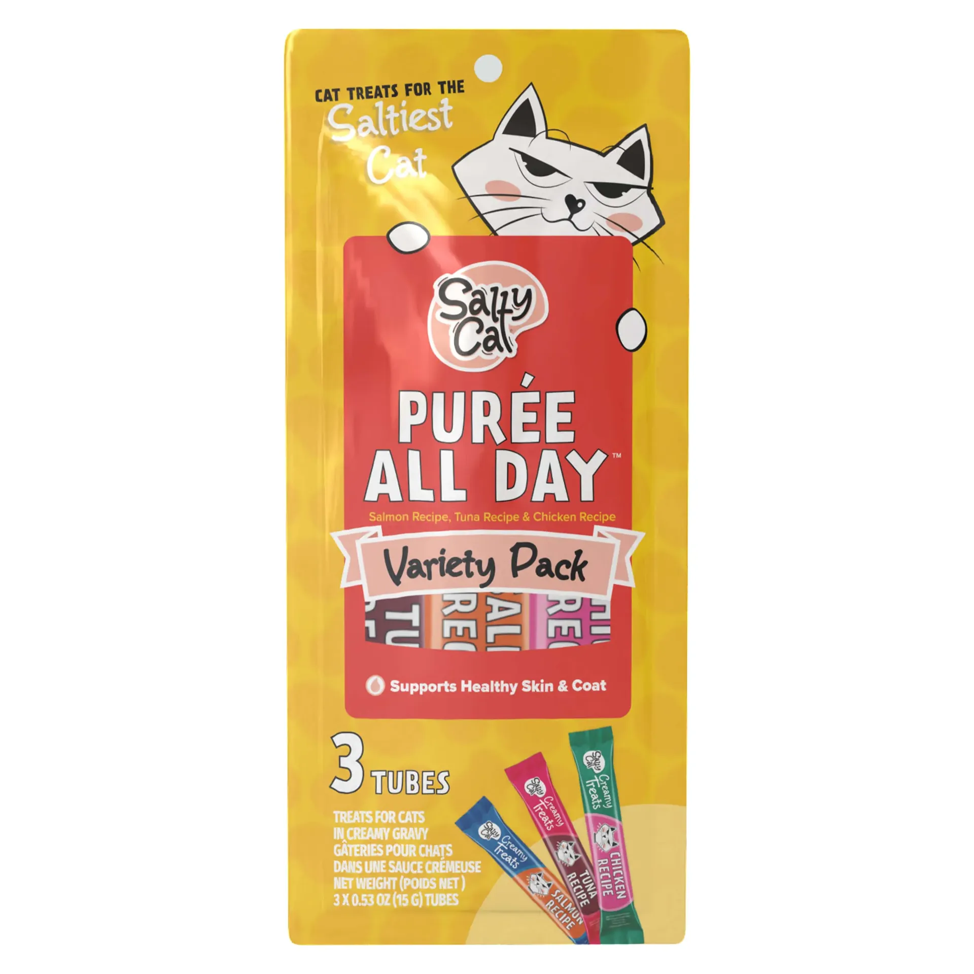 Salty Cat Puree Everyday Treat - Variety - 3 Pack