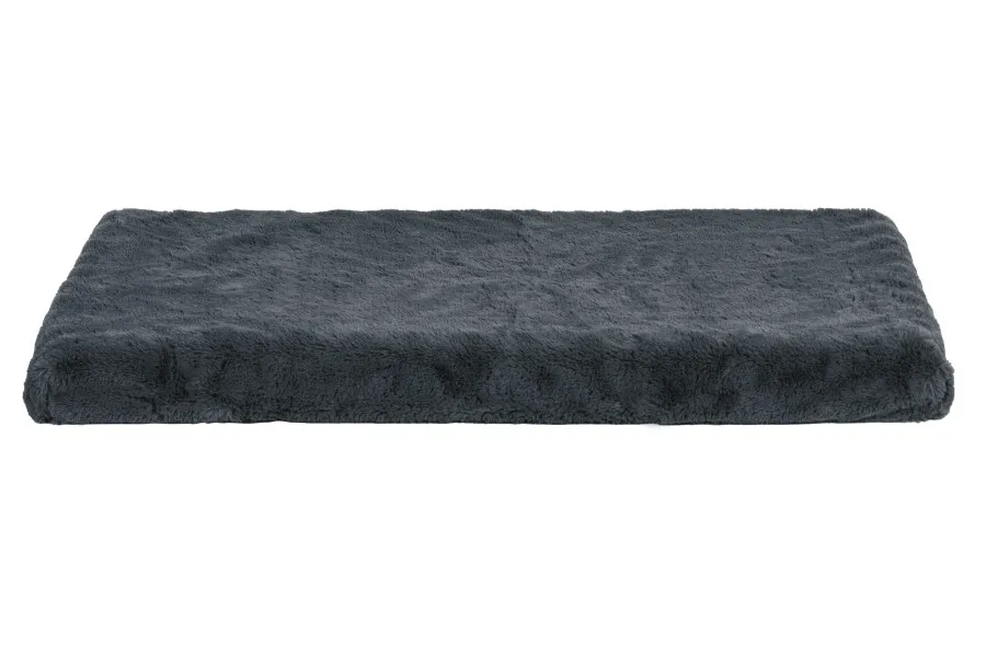 Furhaven Plush Faux Fur Crate Ortho Pet Mat Gray Large